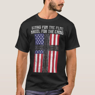 Camiseta Stand Flag Kneel atravessa Deus Jesus Cristo dos E
