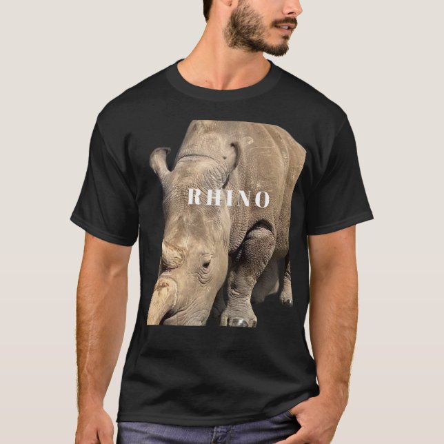 Camiseta Stand Out in Style with Rhino Print Safari Shirt (Frente)