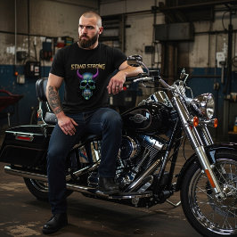 Camiseta Stand Strong Neon Skull Graphic