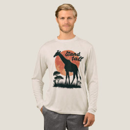 Camiseta Stand Tall Giraffe Silhouette Motivational Safari