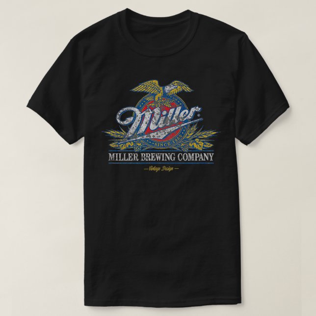 Camiseta Standard Miller Eagle Crest Beer TSirt (Frente do Design)
