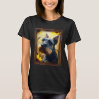 Standard Schnauzer Pintura Flor de Girassol Mãe W