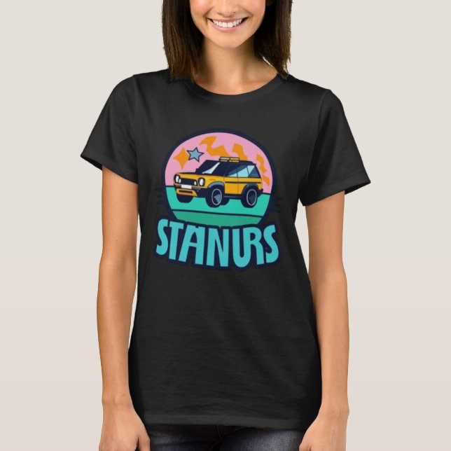 Camiseta Stanurs Retro Adventure Ride – Clássico Todo-o-Ter (Frente)