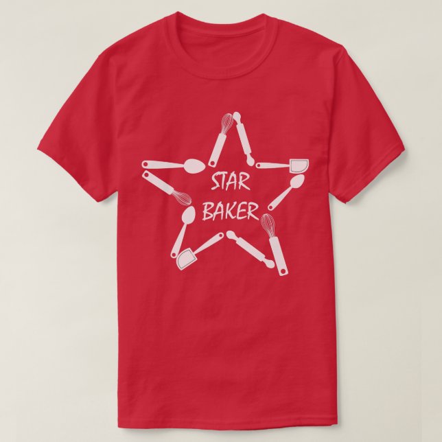 Camiseta Star Baker Funny Baking Life Paery Confecção de Ch (Frente do Design)