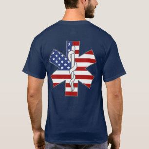 Camiseta Star of Life Patriotic EMT Nome Personalizado