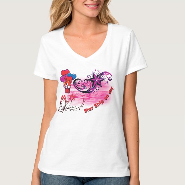 Camiseta Star Ship Women V Shirt (Frente)