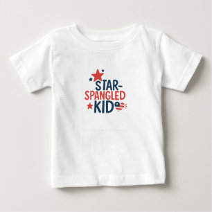 Camiseta Star Spangled Kid - Design Patriótico Bonito para 