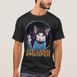 Camiseta Star Trek O Gato Spock Da Série Original Vive Long