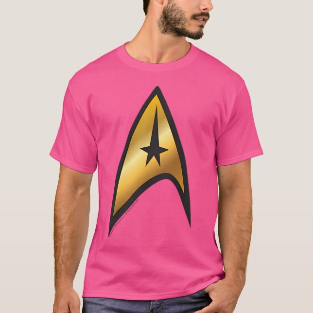Camiseta Star Trek O Pocket De Comando Dourado Da Série Ori (Frente)