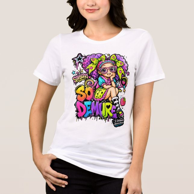 Camiseta StarBerry™ So Demure Rainbow Graffiti (Frente)