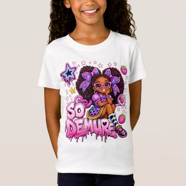 Camiseta StarBerry™ So Demure Roxo Neon Grafite (Frente)