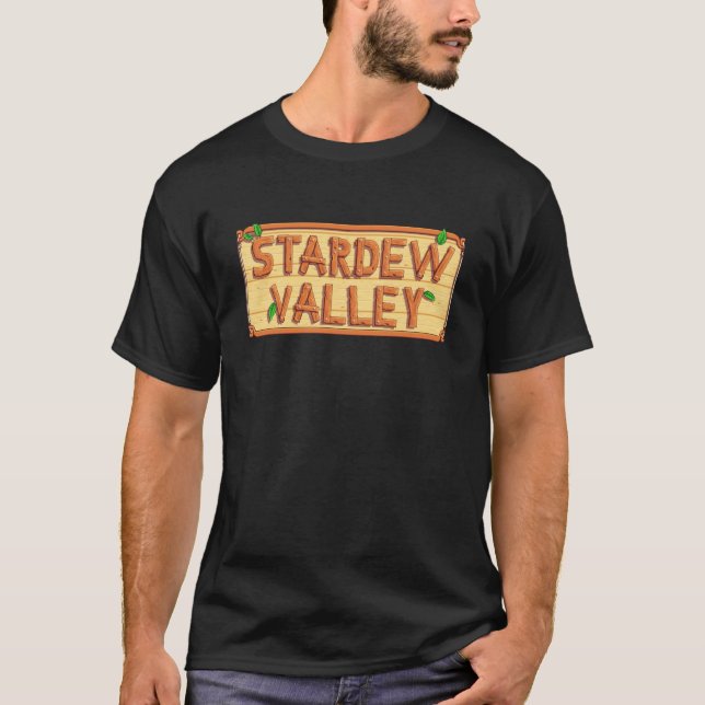 Camiseta Stardew Valley - logótipo de madeira (Frente)