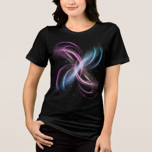 Camiseta Stardust Trails Camisa-T de mistura tripla feminin