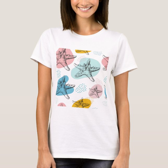 Camiseta Starfish in trendy colors elegant pattern (Frente)