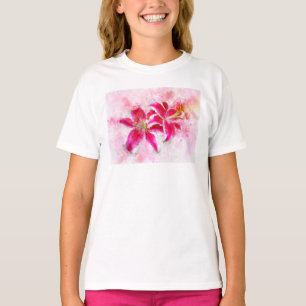 Camiseta Stargazer Lily Flor Watercolor - wb 03