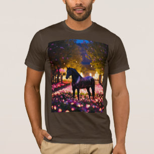 Camiseta Starlion Stallion em um Jardim Flor