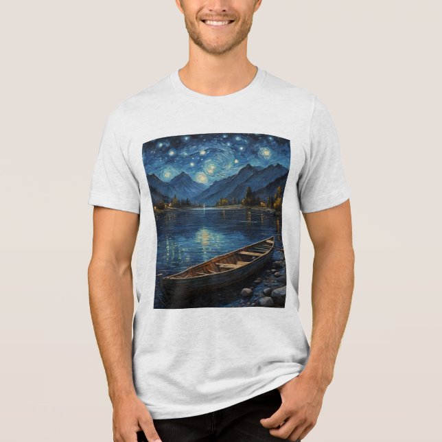 Camiseta "Starlit Drift: Pescaria Sob O Cosmos (Frente)