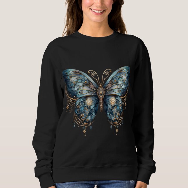 Camiseta Starlit Wings Celestial Moth – Gothic Witchy (Frente)