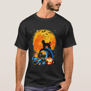 Camiseta Starnard Poodle E Yellow Moon Halloween Engraçado