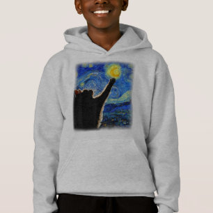 Camiseta Starnight Cat, Van Gogh Cat Lover Cat Mãe Pai