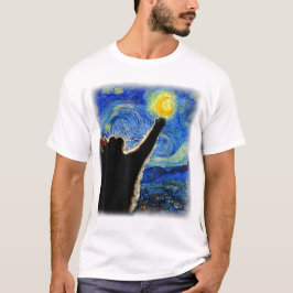 Camiseta Starnight Cat, Van Gogh Cat Lover Cat Mãe Pai