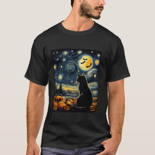 Camiseta StarNight Halloween Figurume Black Cat Pumpkins