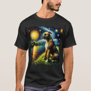 Camiseta Starry Night American Staffordshire Terrier Dog