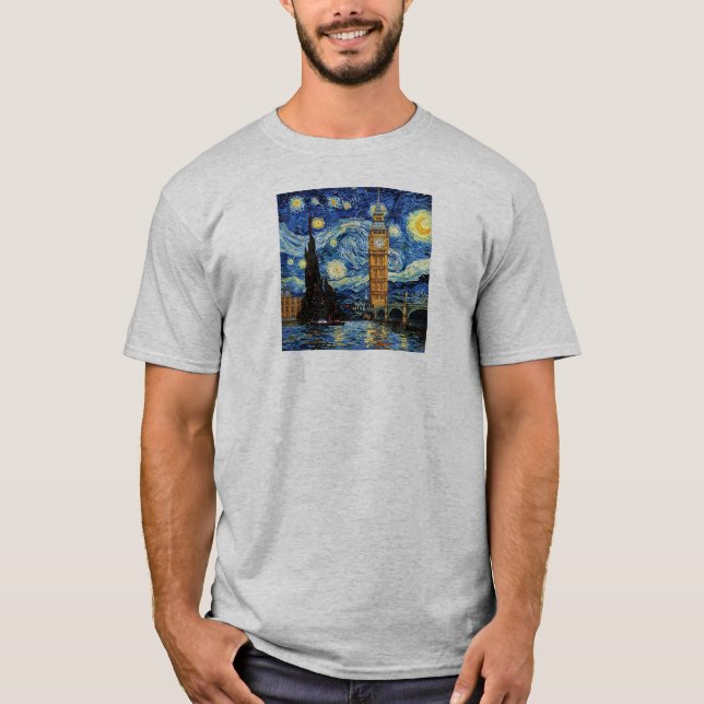 Camiseta Starry Night Big Ben London England (Frente)