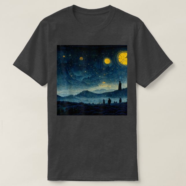 Camiseta Starry Night Caspar David Friedrich (Frente do Design)