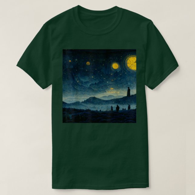 Camiseta Starry Night Caspar David Friedrich (Frente do Design)