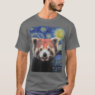 Camiseta Starry Night Colorful Red Panda