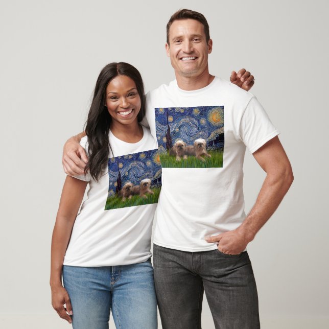 Camiseta Starry Night - Dois Griffon em Bruxelas (Unissex)