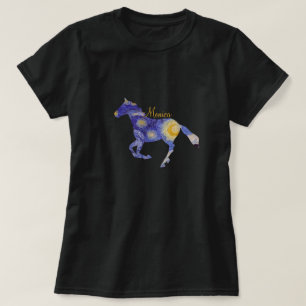 Camiseta Starry Night Horse Silhouette Custom Monographic A
