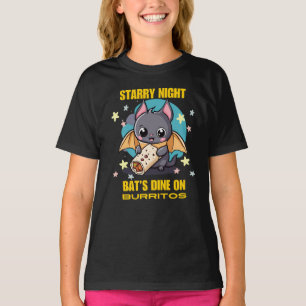 Camiseta Starry Night, jantar do morcego no burrito