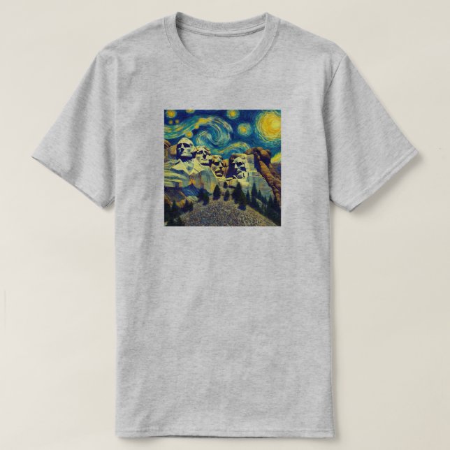 Camiseta Starry Night Mt. Rushmore South Dakota (Frente do Design)