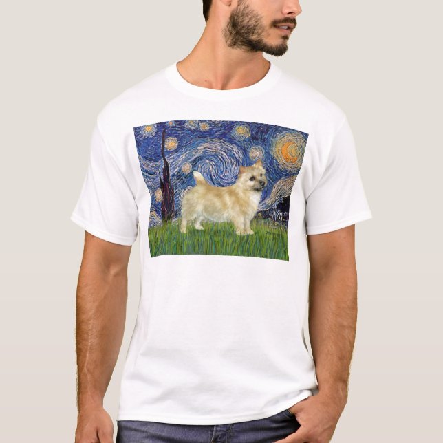 Camiseta Starry Night - Norwich Terrier (Frente)