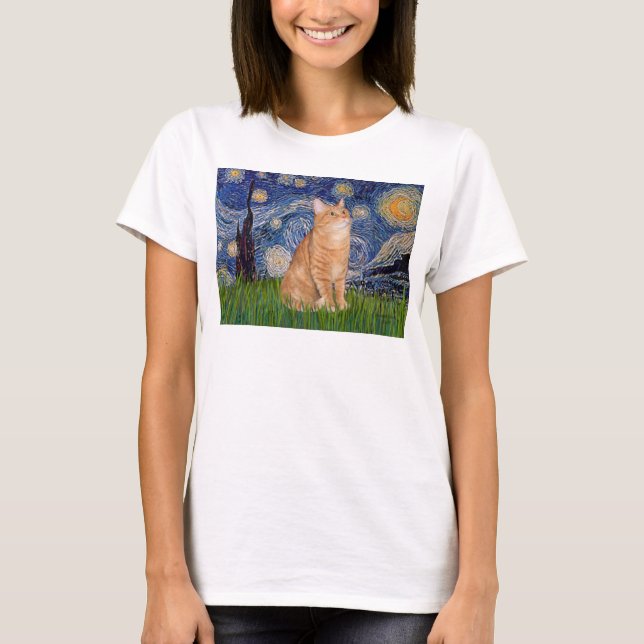 Camiseta Starry Night - Orange Tabby 46 (Frente)