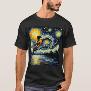 Camiseta Starry Night Oriole Van Gogh Bird Lover