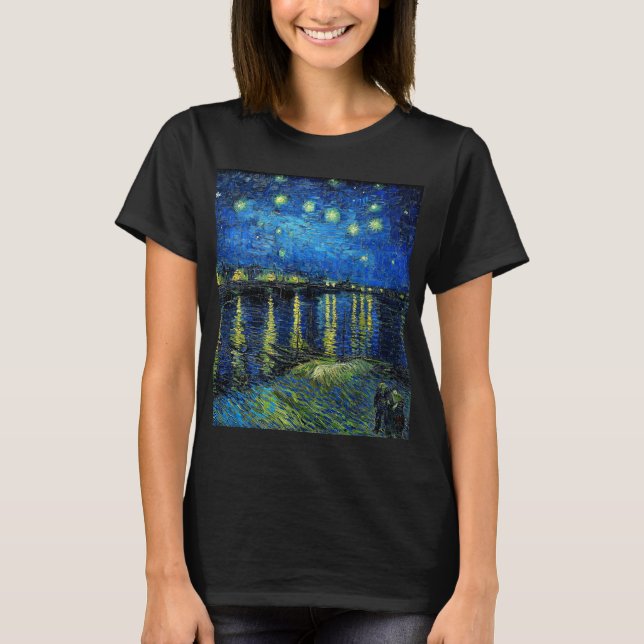 Camiseta Starry Night Over the Rhone, por Vincent Van Gogh (Frente)
