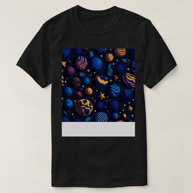 Camiseta Starry Night Planet Patteret Design para sobrevoo  (Frente do Design)