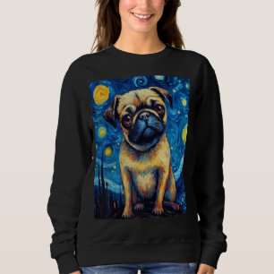 Camiseta Starry Night Pug Dog Van Gogh Sky Painting Art Pug