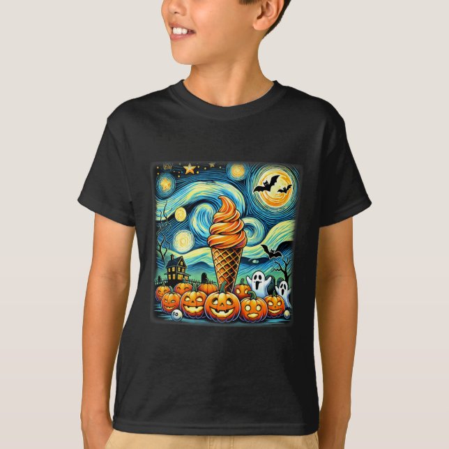 Camiseta Starry Night Sorvete Cone Halloween (Frente)