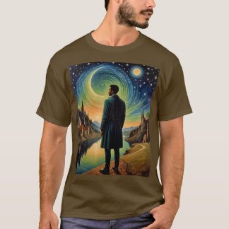 Camiseta Starry Night Spiral Moon Castle Shirt