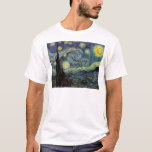Camiseta Starry Night - van Gogh<br><div class="desc">Da lâmpada do mineiro de Nuenen à que colocou em sua janela, seguindo a cena com Gauguin; da estrela da noite que notou em 1875 em Corot Olive Orchard à carta que escreveu ao irmão em agosto de 1888, na qual ele disse: "Algum dia ou outro você verá uma fotografia...</div>