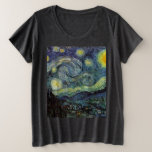 Camiseta Starry Night - van Gogh<br><div class="desc">Da lâmpada do mineiro de Nuenen à que colocou em sua janela, seguindo a cena com Gauguin; da estrela da noite que notou em 1875 em Corot Olive Orchard à carta que escreveu ao irmão em agosto de 1888, na qual ele disse: "Algum dia ou outro você verá uma fotografia...</div>