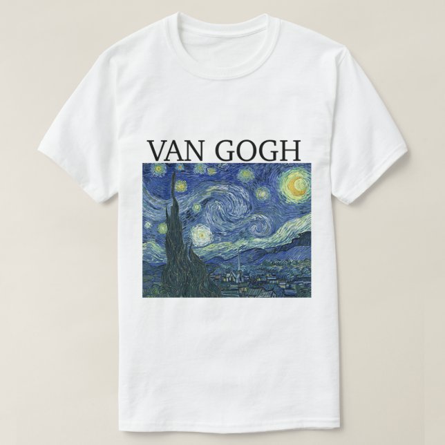 Camiseta Starry Night Van Gogh T Shirt (Frente do Design)