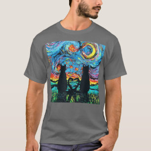 Camiseta Starry Night Vincent van Gogh Art Vintage Black Ca