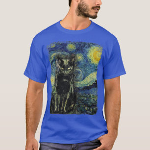 Camiseta Starry Night Vincent van Gogh Black Cat Painting99