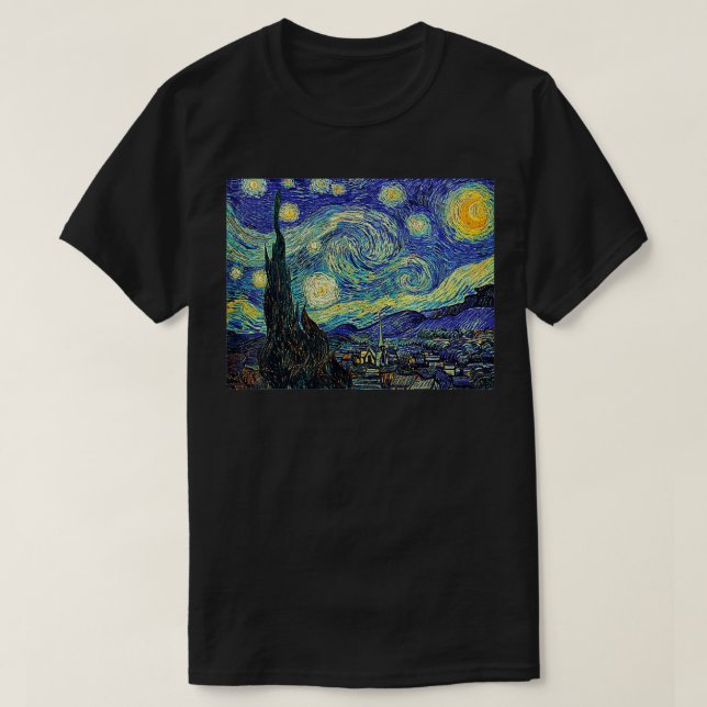 Camiseta Starry Night Vincent Van Gogh Lovely Design (Frente do Design)