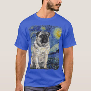 Camiseta Starry Night Vincent van Gogh Pug Painting